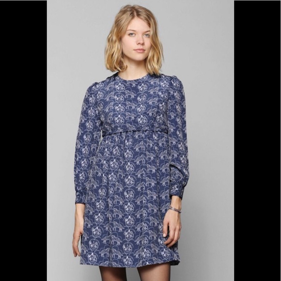 Family Affairs x UO Size Small Ariel Long Sleeve Baby Doll Dress With Belt - Picture 1 of 12